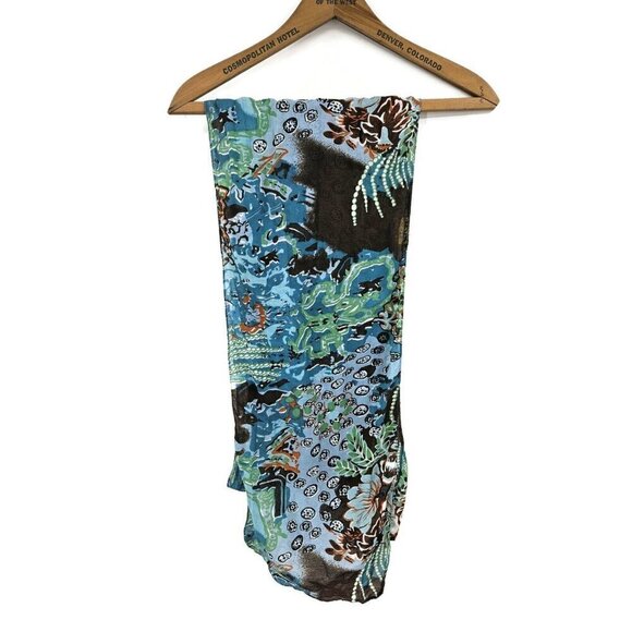 NWOT Da-Nang Scarf Belt Sash Blue Cotton Silk Blend 98x12 Size Medium - Picture 1 of 4